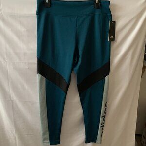 ADIDAS Design 2 Move Leggings in Tech Mineral Blue Sz LARGE
